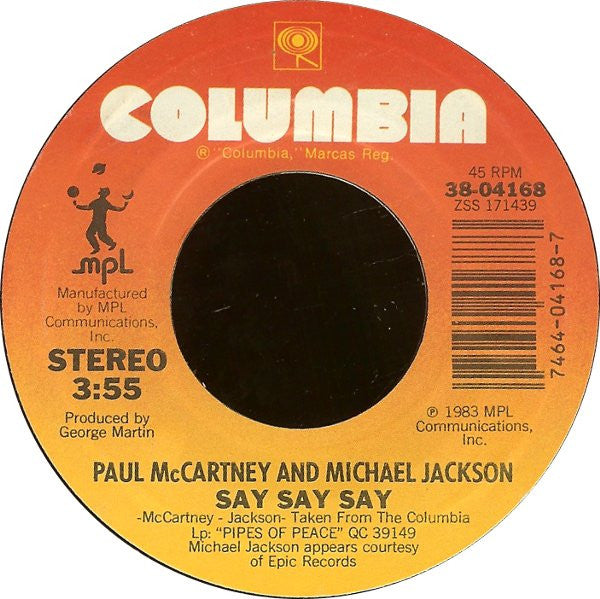 McCartney, Paul & Michael Jackson -- Say Say Say