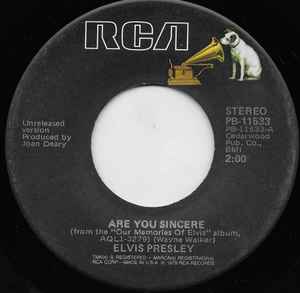 Presley, Elvis -- Are You Sincere / Solitaire